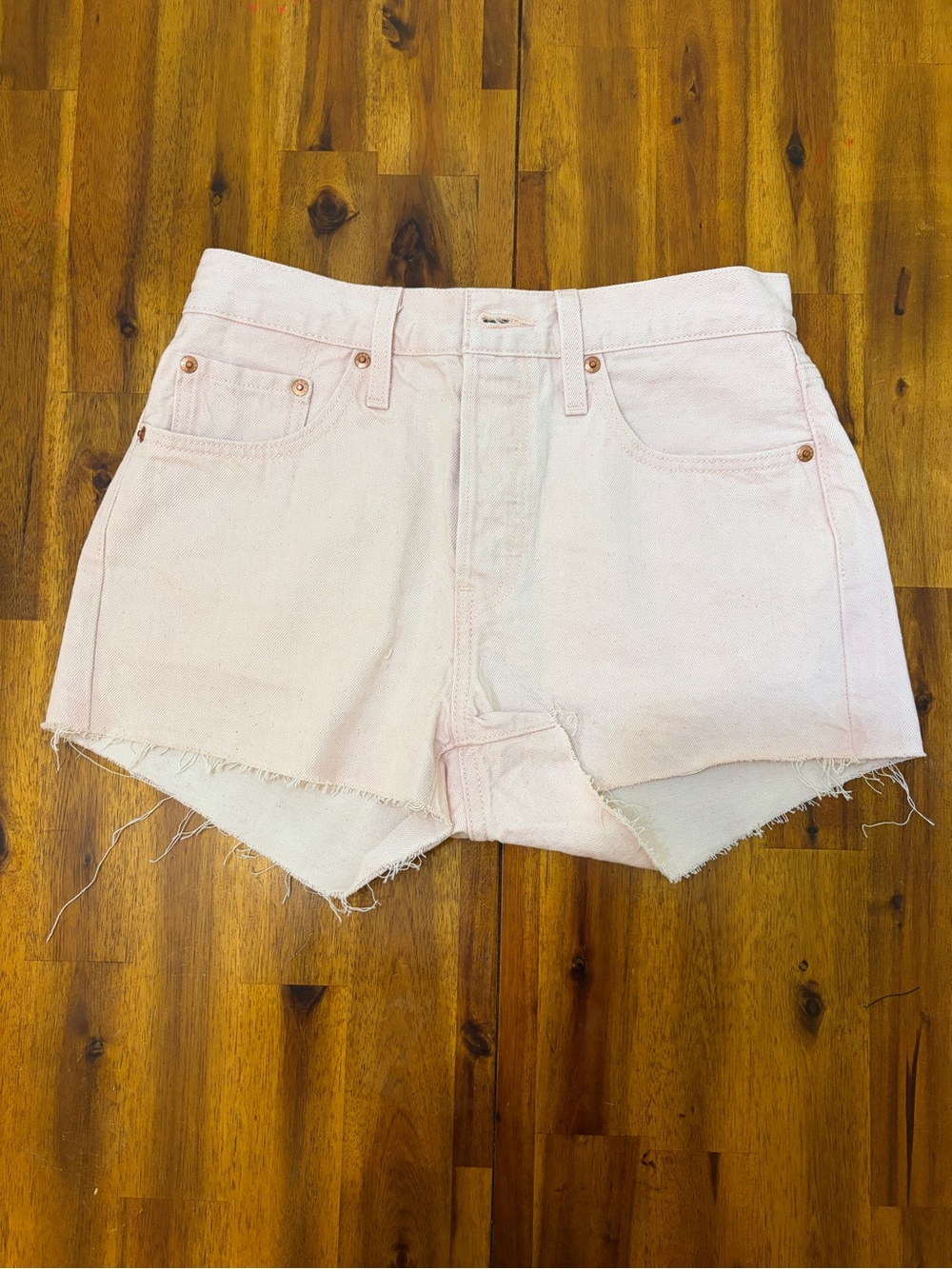 Levi Women's Light Pink Denim Cutoff Shorts size 27